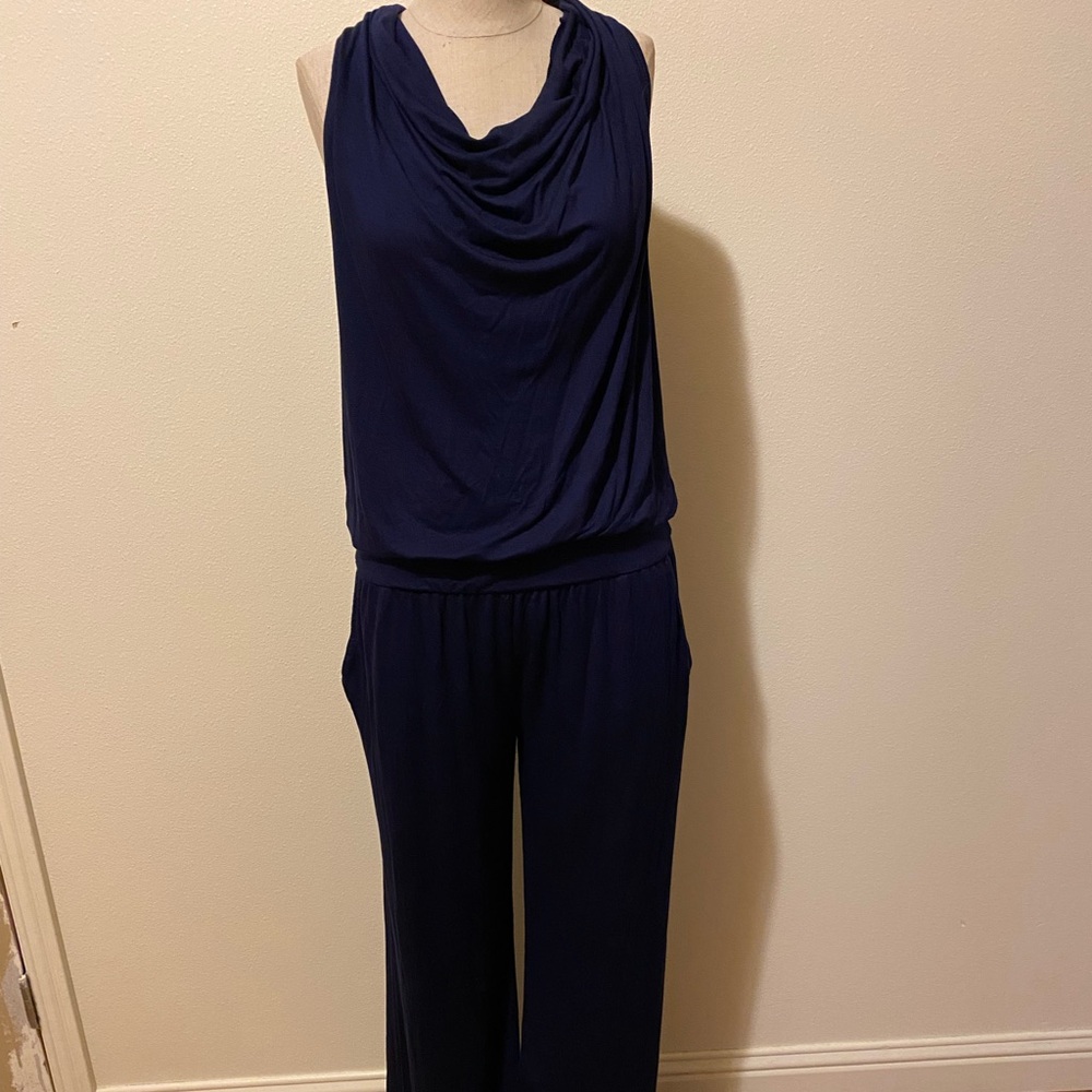 Trina Turk Racerback Draped Navy Blue Women's Jumpsuit
Medium